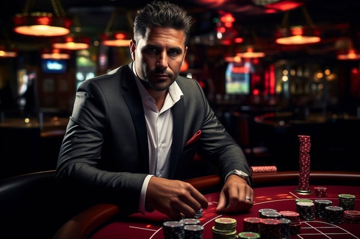 Antarmuka permainan Casino Hold'em di perangkat mobile